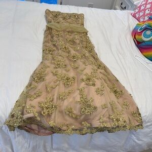 Jovani Elegant Gold Embellished Gown